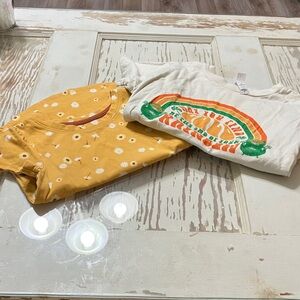 Kids' Yellow and White Graphic T-Shirts